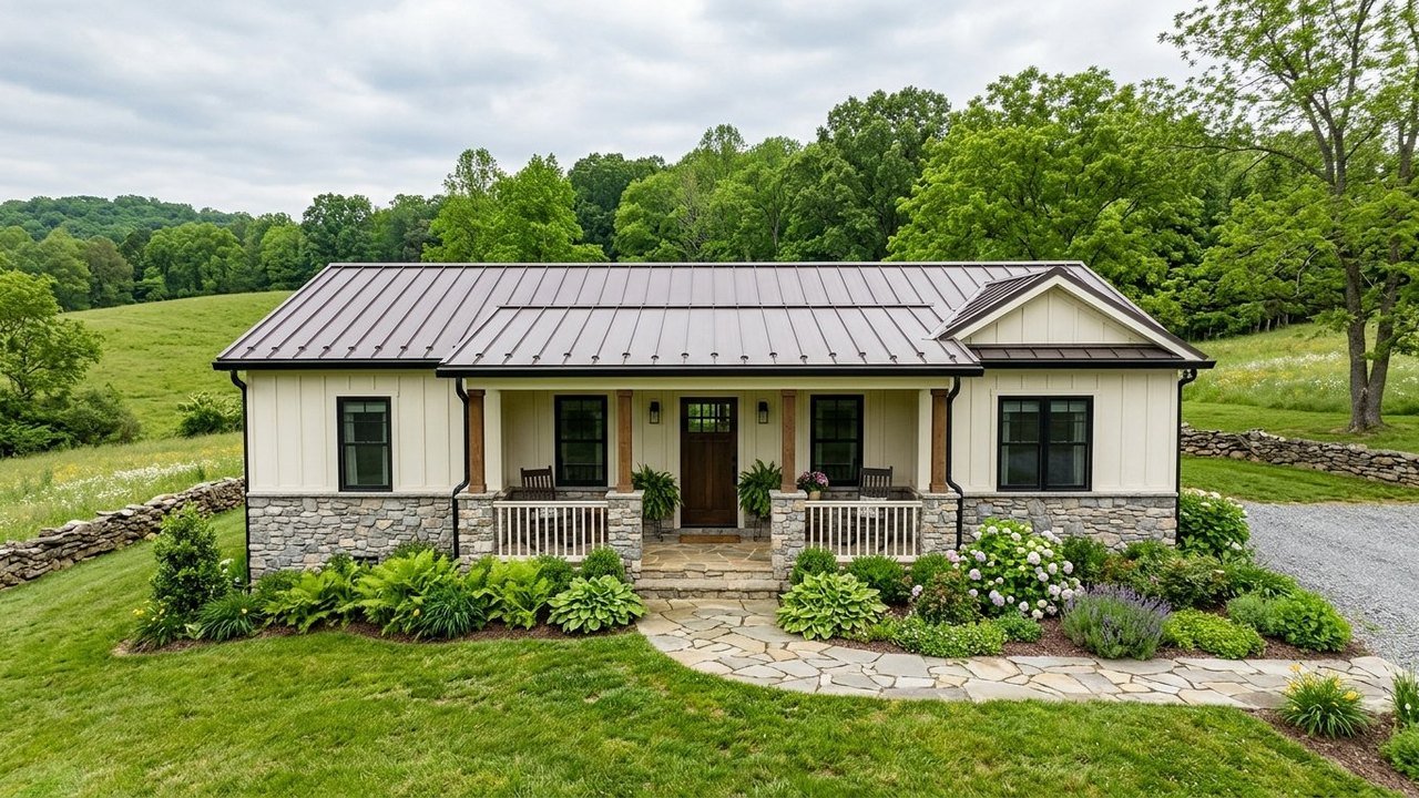 Stoneview Country Haven 3-bed manufactured home with stone accents and covered porch